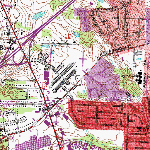 Topographic Map of Northgate, OH