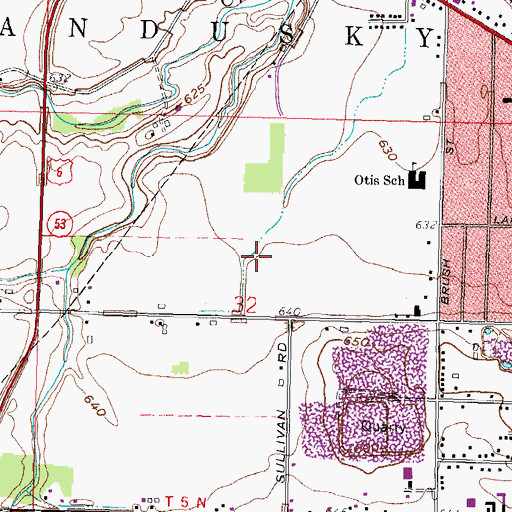 Topographic Map of Stony Prairie, OH