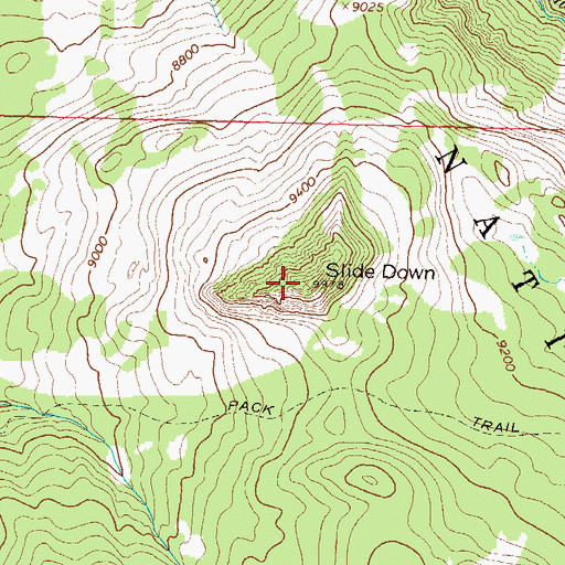 Topographic Map of Slide Down, CO