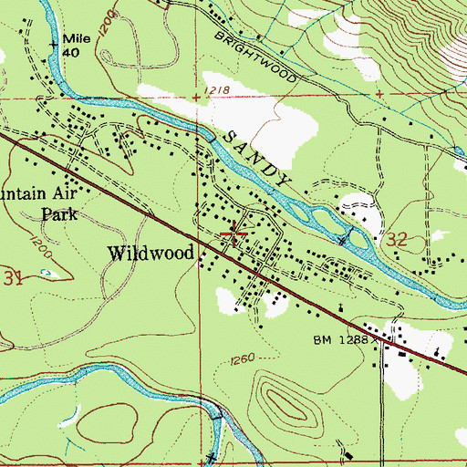 Topographic Map of Mount Hood Village, OR