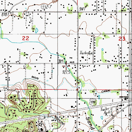 Topographic Map of Redwood, OR