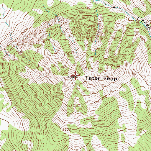 Topographic Map of Tater Heap, CO
