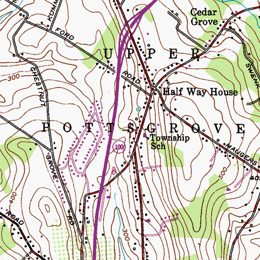 Topographic Map of Halfway House, PA