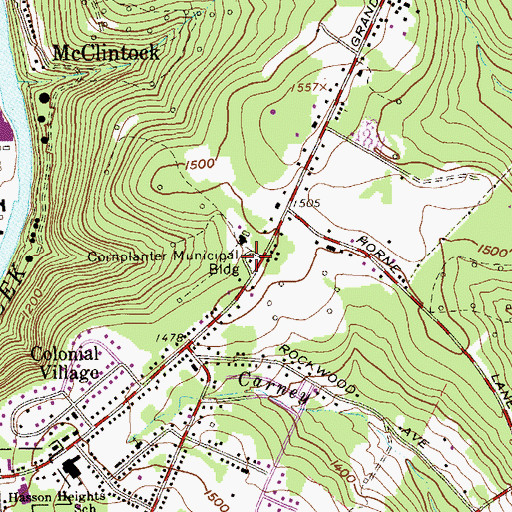 Topographic Map of Hasson Heights, PA