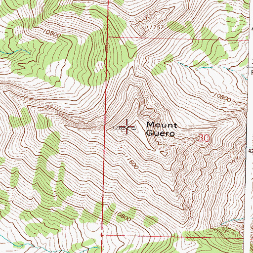 Topographic Map of Mount Guero, CO