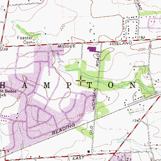 Topographic Map of Village Shires, PA
