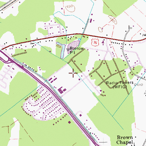 Topographic Map of East Sumter, SC