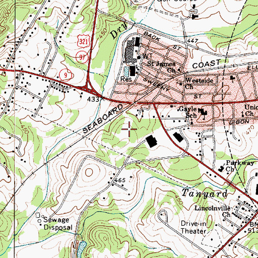 Topographic Map of Gayle Mill, SC