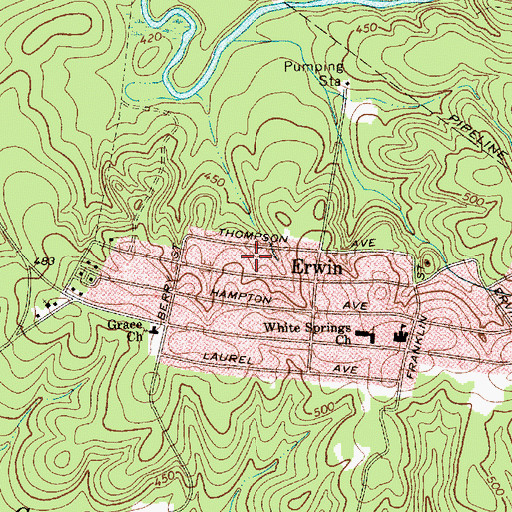 Topographic Map of Irwin, SC