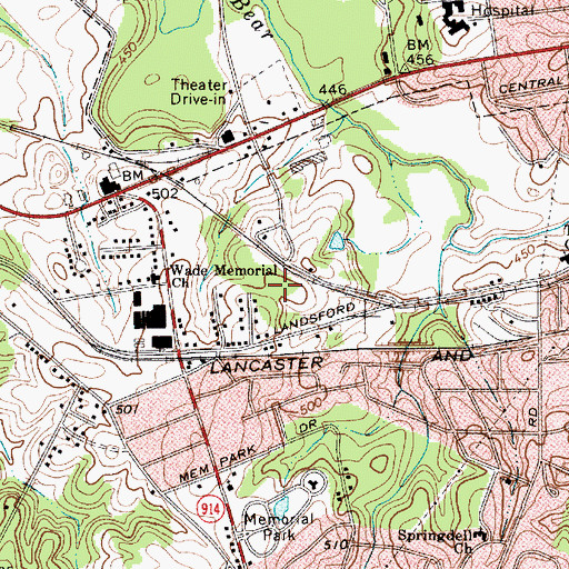 Topographic Map of Lancaster Mill, SC