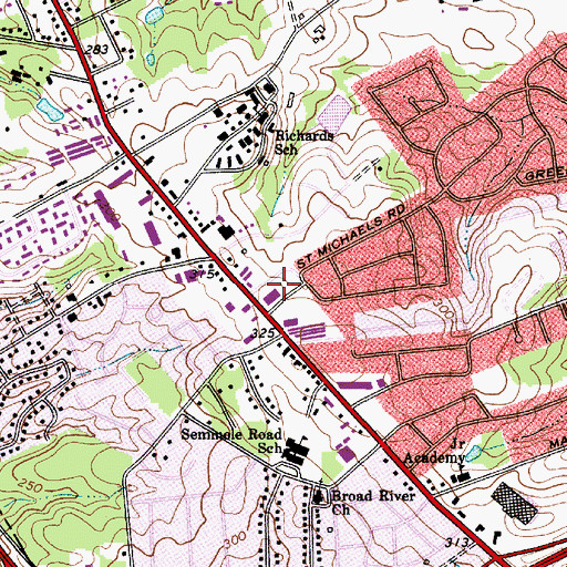 Topographic Map of Saint Andrews, SC