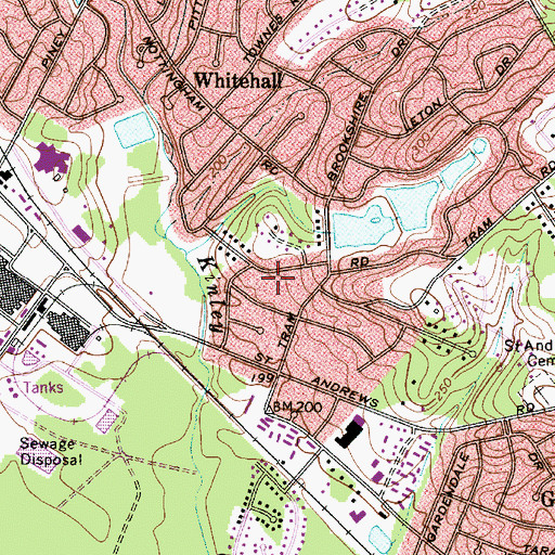 Topographic Map of Seven Oaks, SC