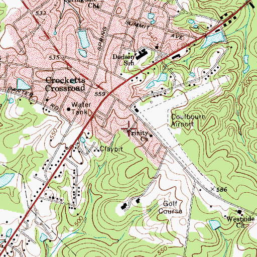 Topographic Map of Springdale, SC