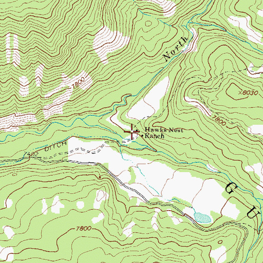 Topographic Map of Hawks Nest Ranch, CO