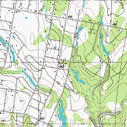 Topographic Map of Camp Swift, TX