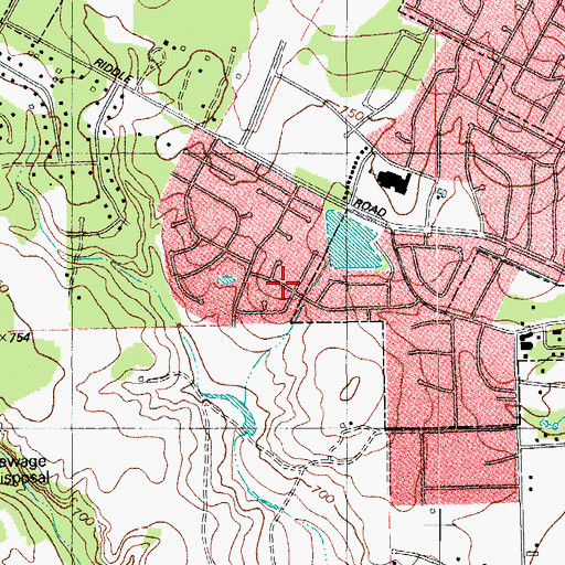 Topographic Map of Tanglewood Forest, TX