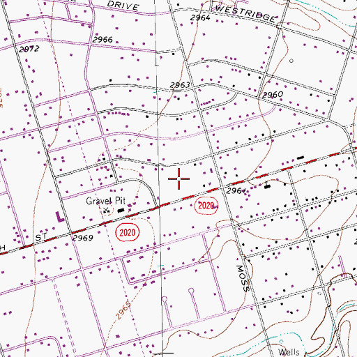 Topographic Map of West Odessa, TX