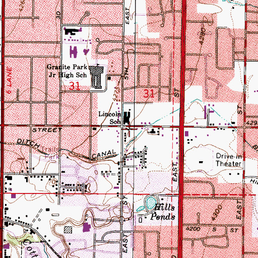 Topographic Map of Millcreek, UT