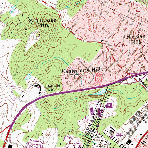 Topographic Map of Barracks, VA