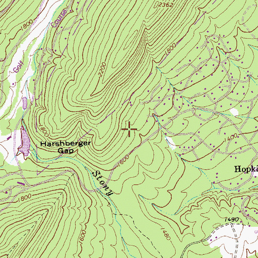 Topographic Map of Massanutten, VA