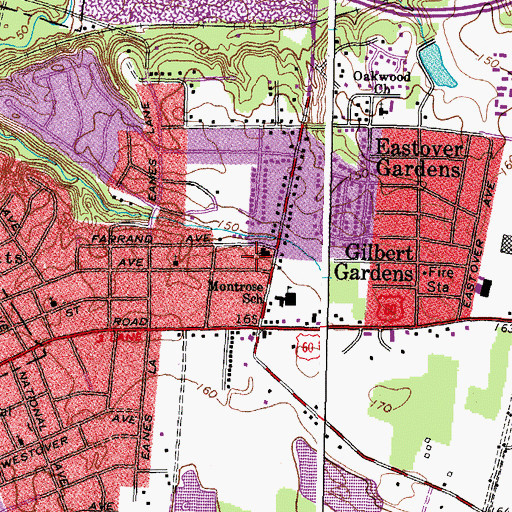 Topographic Map of Montrose, VA