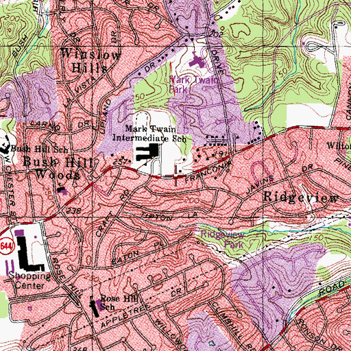 Topographic Map of Rose Hill, VA