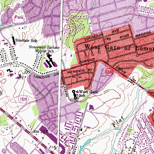 Topographic Map of West Gate, VA