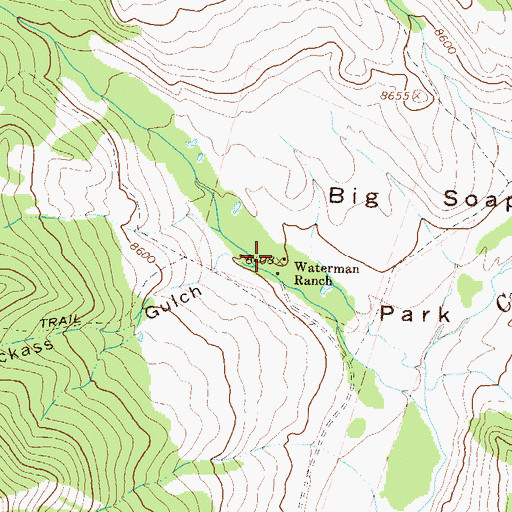 Topographic Map of Waterman Ranch, CO
