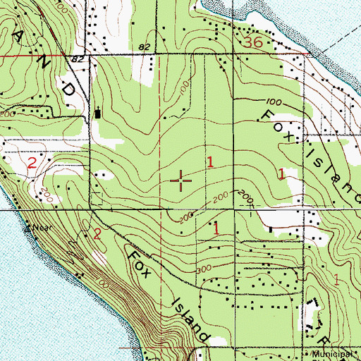 Topographic Map of Fox Island, WA