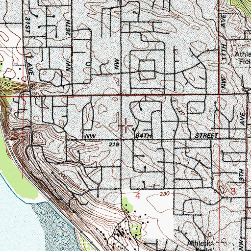 Topographic Map of Lake Shore, WA