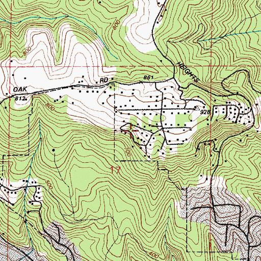 Topographic Map of Longview Heights, WA