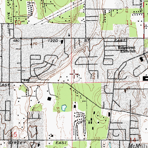 Topographic Map of South Hill, WA