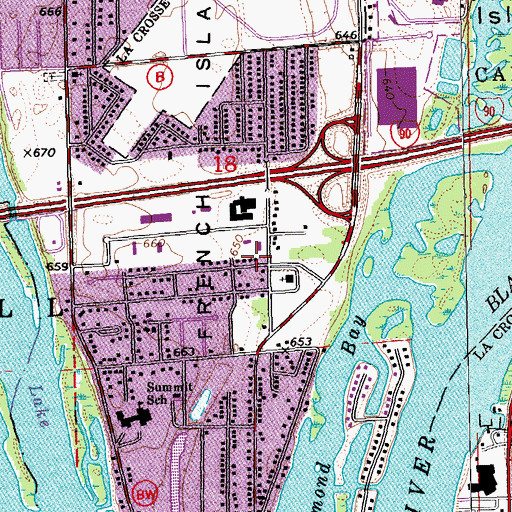 Topographic Map of French Island, WI
