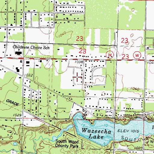 Topographic Map of Lake Wazeecha, WI