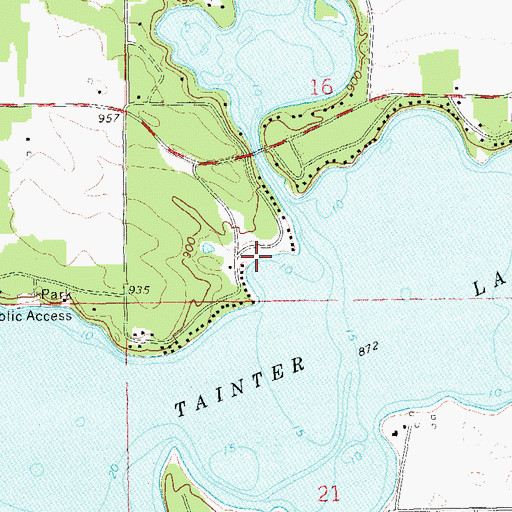 Topographic Map of Tainter Lake, WI