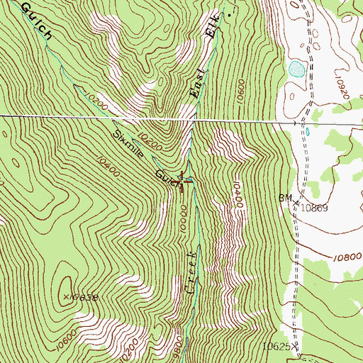 Topographic Map of Sixmile Gulch, CO