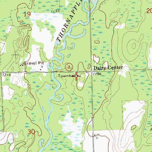 Topographic Map of Big Falls Townhall, WI