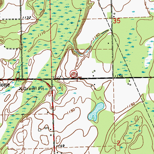 Topographic Map of Fairview School (historical), WI