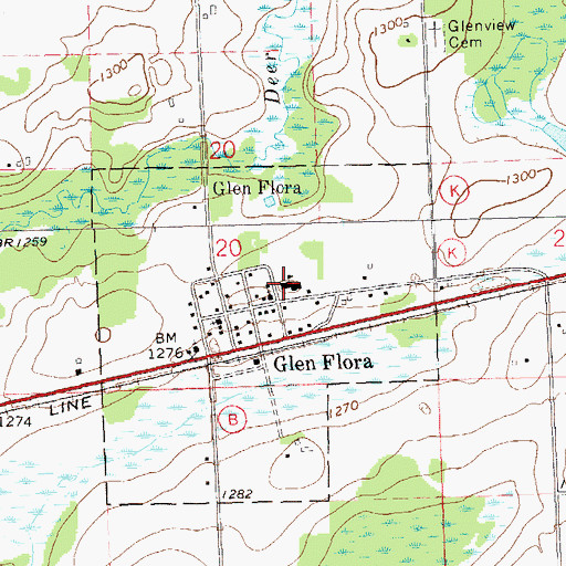 Topographic Map of Glen Flora Elementary School, WI