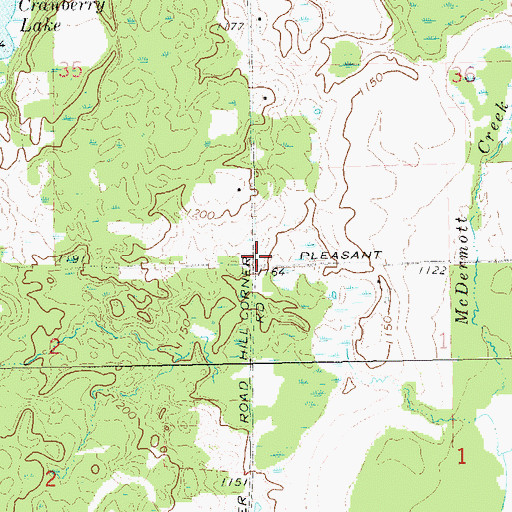 Topographic Map of Hill Corner School (historical), WI