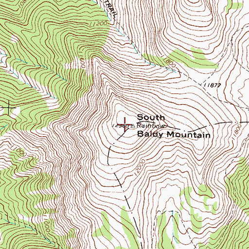 Topographic Map of South Baldy Mountain, CO