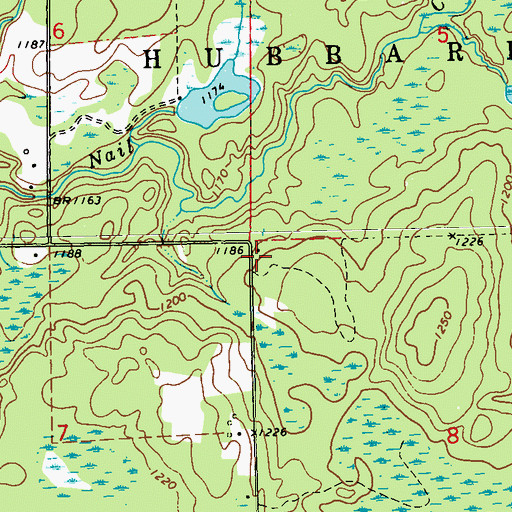Topographic Map of Nail Creek School (historical), WI