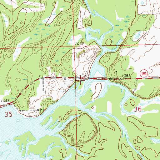 Topographic Map of Roy School (historical), WI