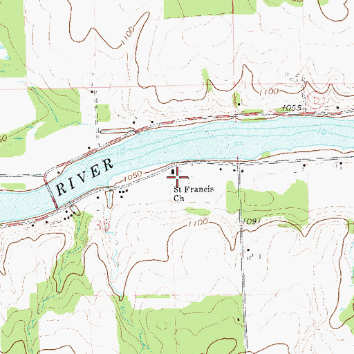 Topographic Map of Saint Francis Cemetery, WI