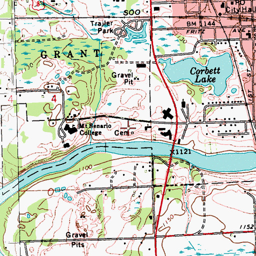 Topographic Map of Servants of Mary Cemetery, WI