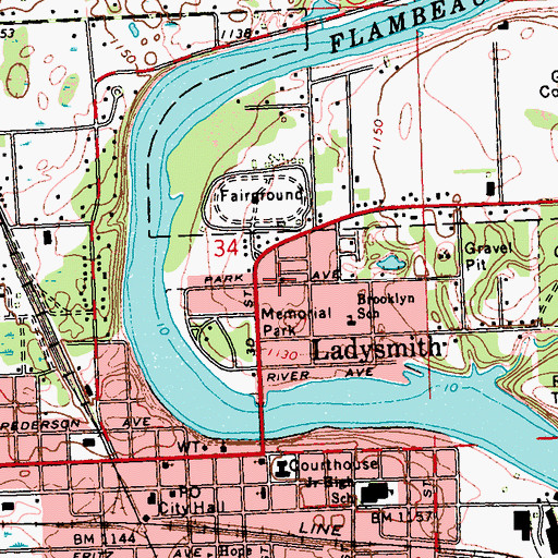 Topographic Map of Seventh Day Adventist Church, WI