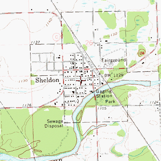 Topographic Map of Sheldon Elementary School, WI
