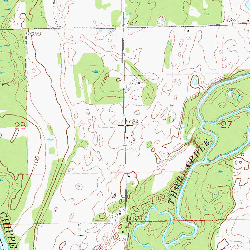 Topographic Map of Thornapple School (historical), WI