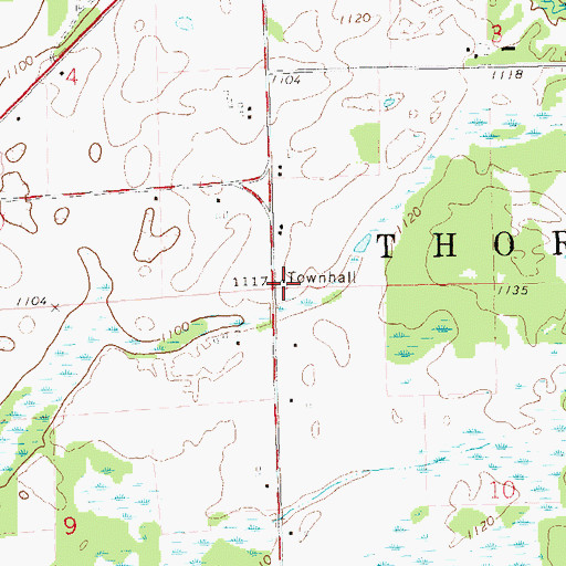 Topographic Map of Thornapple Townhall, WI