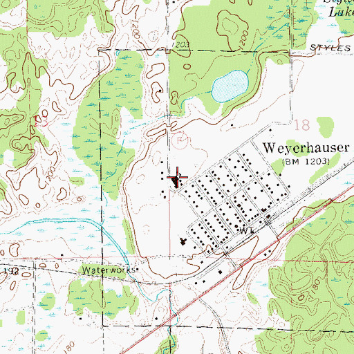 Topographic Map of Weyerhaeuser High School, WI